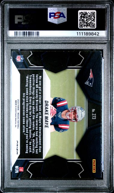 2024 Panini Mosaic Drake Maye #273 (Camo Pink) Mint 9 back