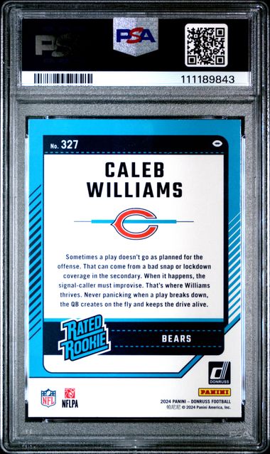 2024 Panini Donruss Caleb Williams #327 Mint 9 back