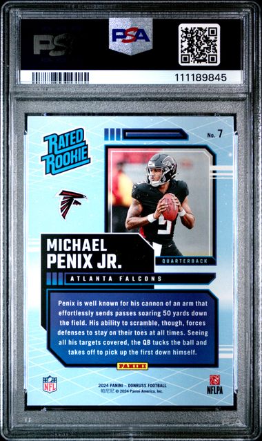 2024 Panini Donruss Rated Rookies Retro Michael Penix Jr. #7 Gem Mt 10 back