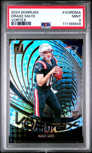 2024 Panini Donruss Vortex Drake Maye #Vordma Mint 9 front