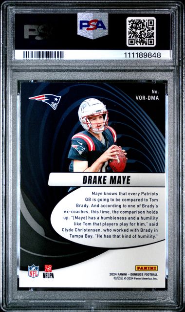 2024 Panini Donruss Vortex Drake Maye #Vordma Mint 9 back