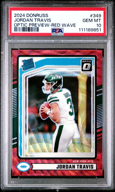 2024 Panini Donruss Jordan Travis #349 (Optic Preview-Red Wave) Gem Mt 10 front