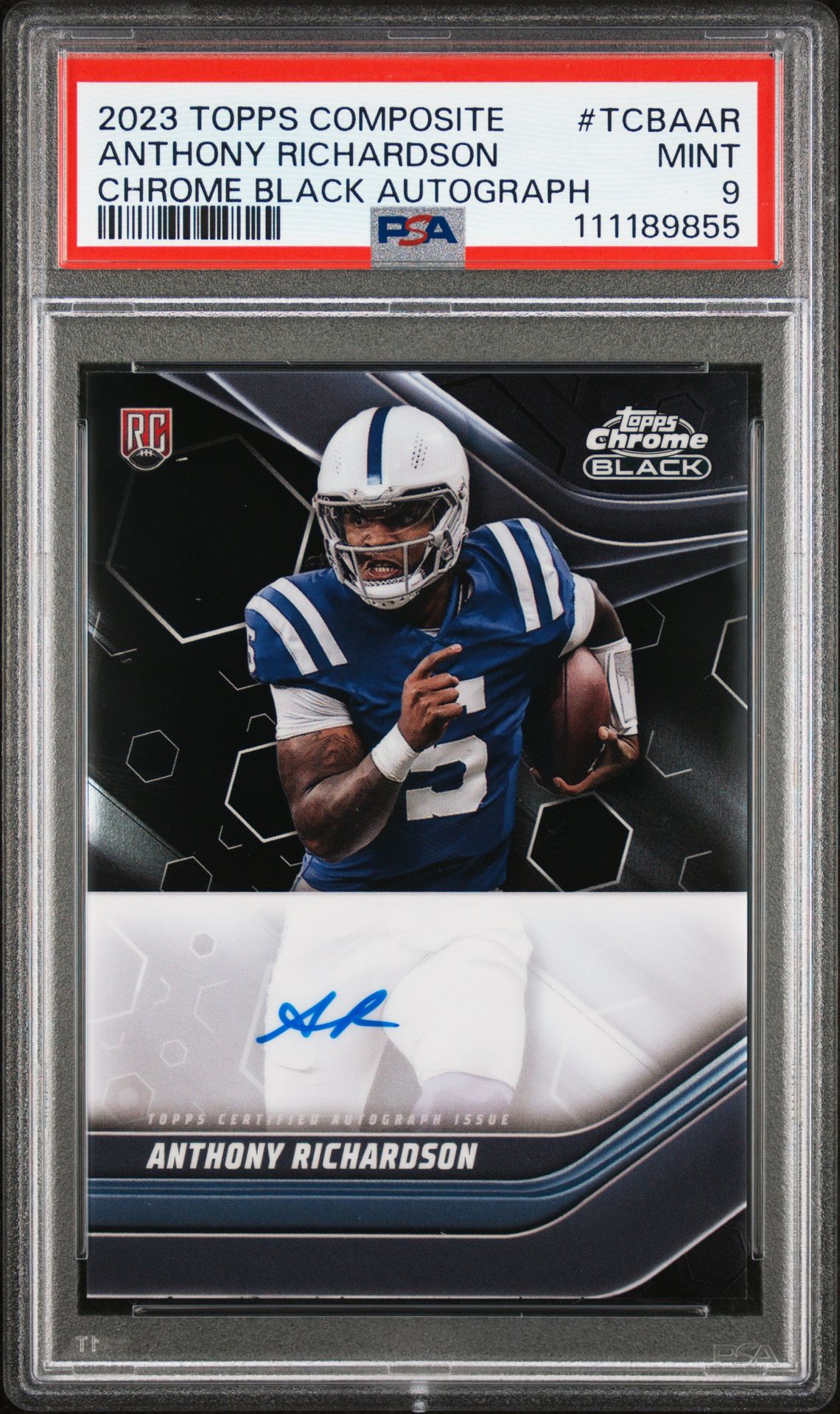 2023 Topps Composite Topps Chrome Black Autographs Anthony Richardson #Tcbaar Mint 9 front