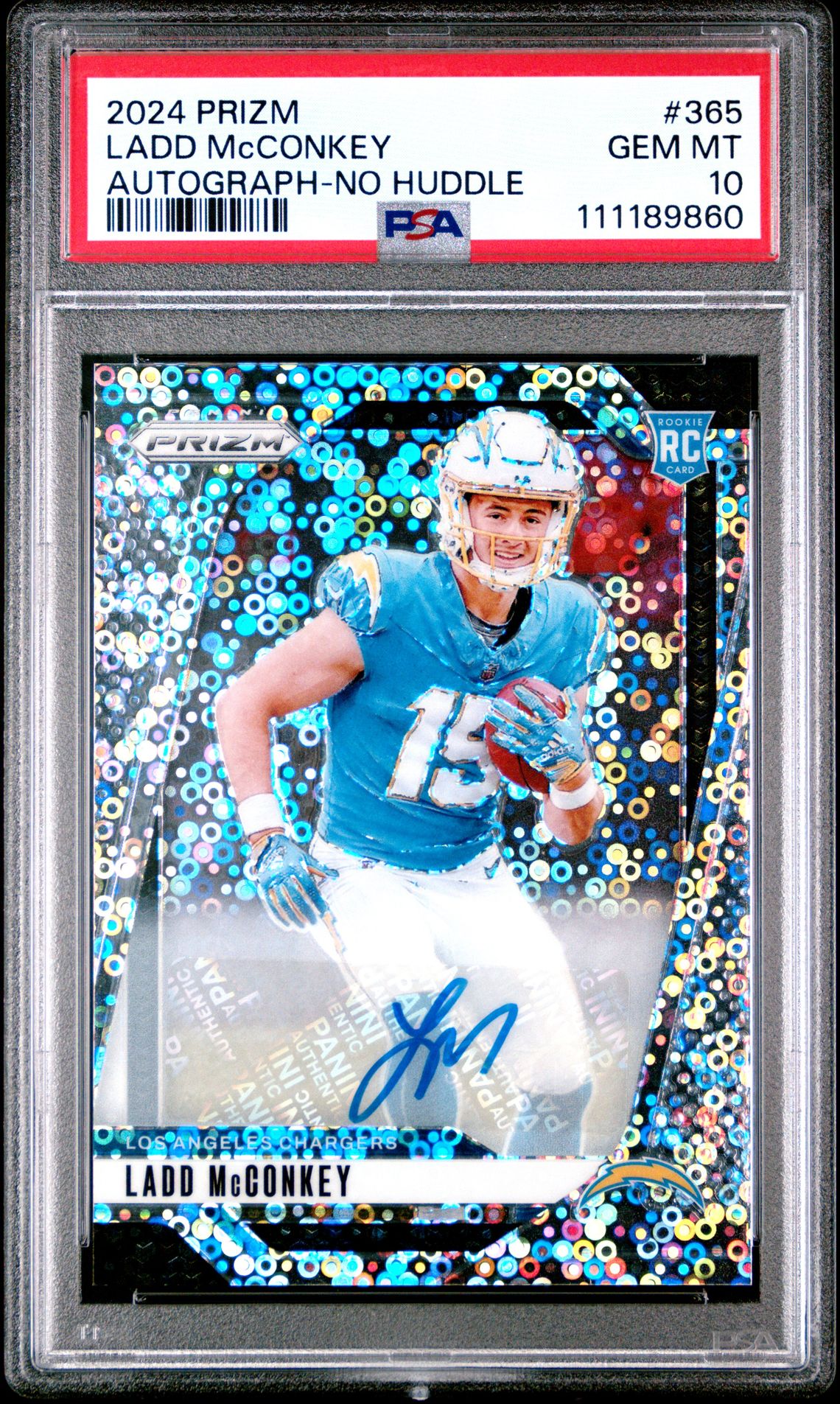 2024 Panini Prizm Ladd Mcconkey #365 (Autograph-No Huddle) Gem Mt 10 front