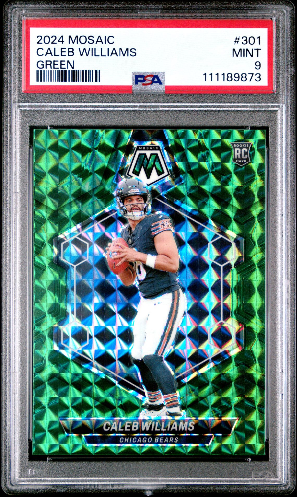 2024 Panini Mosaic Caleb Williams #301 (Green) Mint 9 front