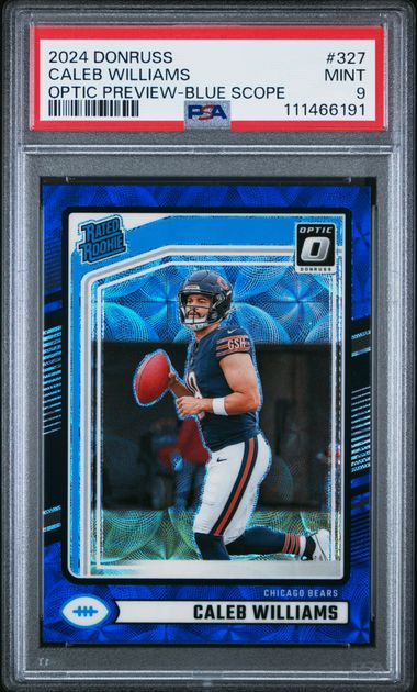 2024 Panini Donruss Caleb Williams #327 (Optic Preview-Blue Scope) Mint 9 front