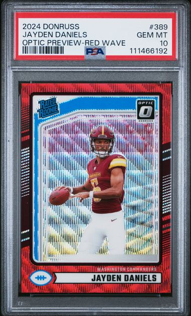 2024 Panini Donruss Jayden Daniels #389 (Optic Preview-Red Wave) Gem Mt 10 front
