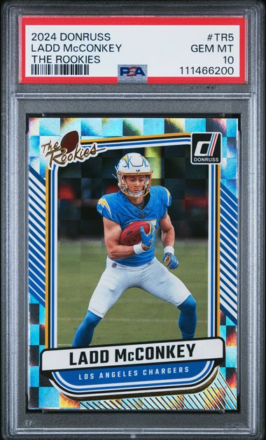 2024 Panini Donruss The Rookies Ladd Mcconkey #Tr5 Gem Mt 10 front