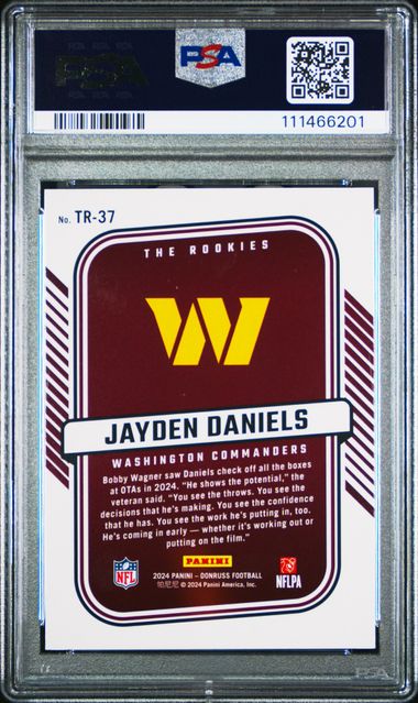 2024 Panini Donruss The Rookies Jayden Daniels #Tr37 Gem Mt 10 back