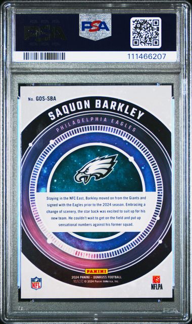2024 Panini Donruss Galaxy Of Stars Saquon Barkley #Gossba Gem Mt 10 back