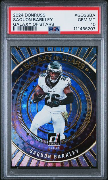 2024 Panini Donruss Galaxy Of Stars Saquon Barkley #Gossba Gem Mt 10 front