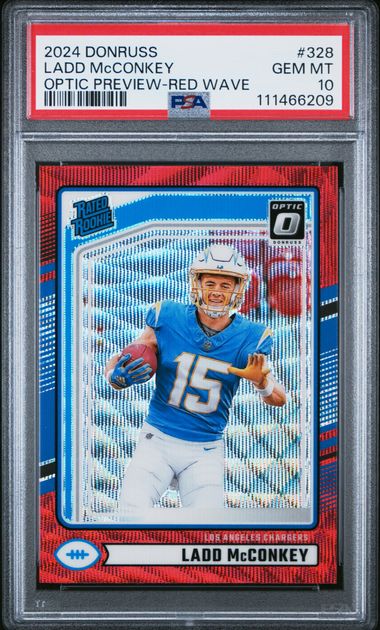 2024 Panini Donruss Ladd Mcconkey #328 (Optic Preview-Red Wave) Gem Mt 10 front