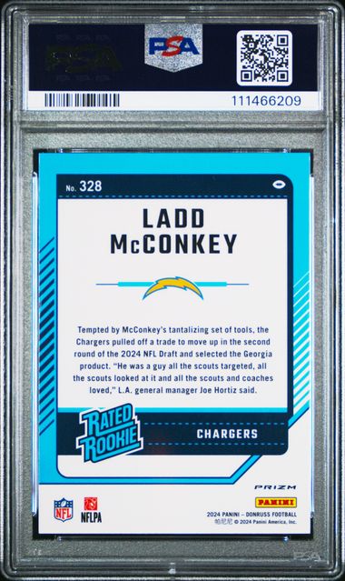 2024 Panini Donruss Ladd Mcconkey #328 (Optic Preview-Red Wave) Gem Mt 10 back