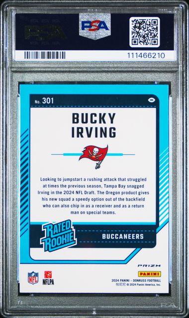 2024 Panini Donruss Bucky Irving #301 (Optic Preview-Red Wave) Gem Mt 10 back