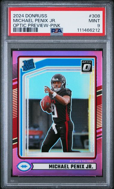 2024 Panini Donruss Michael Penix Jr. #308 (Optic Preview-Pink) Mint 9 front