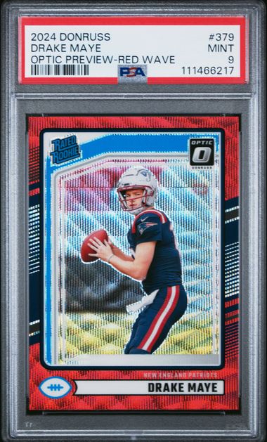 2024 Panini Donruss Drake Maye #379 (Optic Preview-Red Wave) Mint 9 front