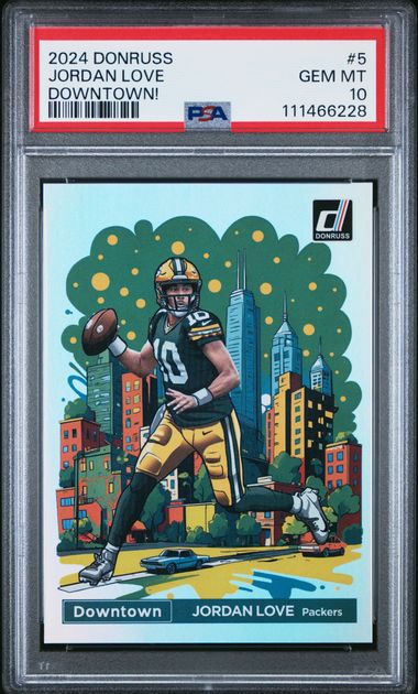 2024 Panini Donruss Downtown! Jordan Love #5 Gem Mt 10 front