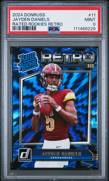 2024 Panini Donruss Rated Rookies Retro Jayden Daniels #11 Mint 9 front