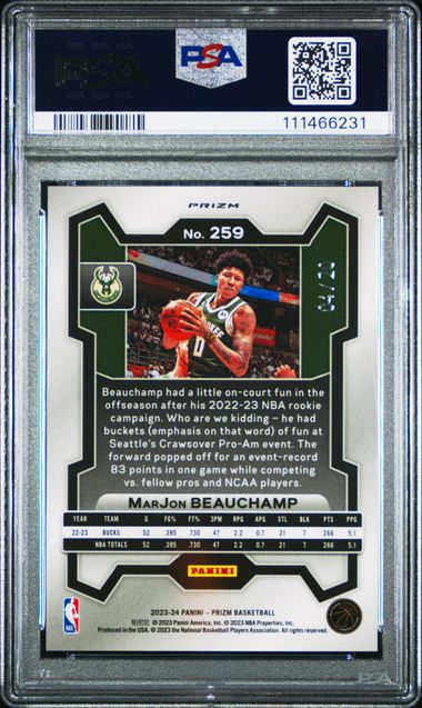 2023 Panini Prizm Marjon Beauchamp #259 (Cherry Blossom Choice) Mint 9 back