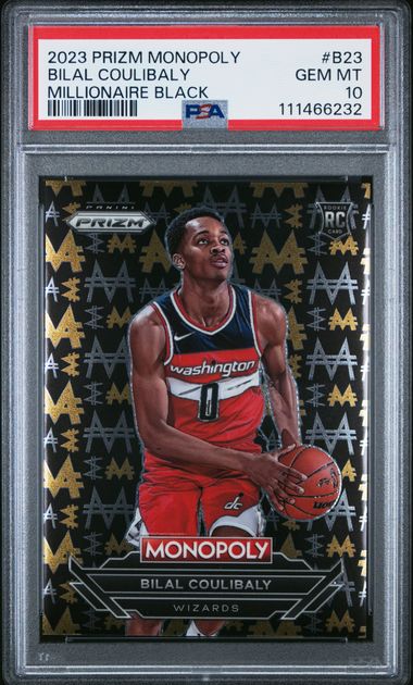 2023 Panini Prizm Monopoly Millionaire Black Bilal Coulibaly #B23 Gem Mt 10 front