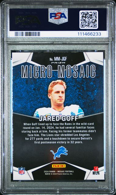 2024 Panini Mosaic Micro Mosaic Jared Goff #Mmjgf Mint 9 back