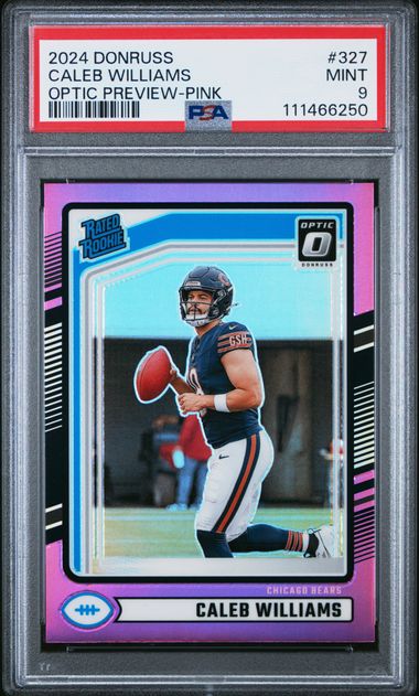 2024 Panini Donruss Caleb Williams #327 (Optic Preview-Pink) Mint 9 front