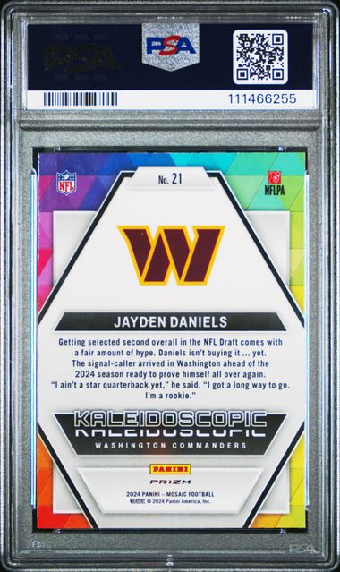 2024 Panini Mosaic Kaleidoscopic Jayden Daniels #21 Mint 9 back