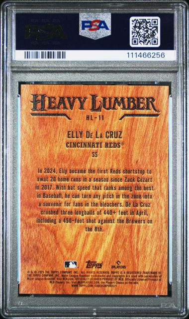 2025 Topps Heavy Lumber Elly De La Cruz #Hl11 Gem Mt 10 back