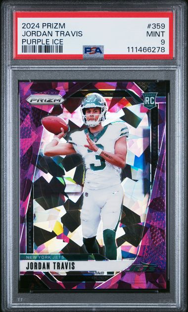 2024 Panini Prizm Jordan Travis #359 (Purple Ice) Mint 9 front