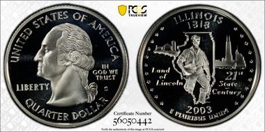 2003-S 25C Illinois Silver PR70DCAM