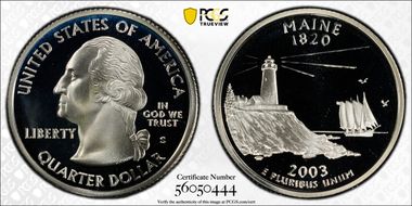 2003-S 25C Maine Silver PR69DCAM