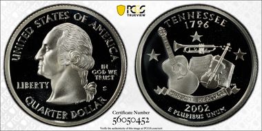 2002-S 25C Tennessee Silver PR69DCAM