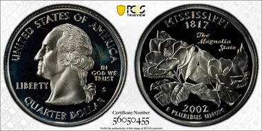 2002-S 25C Mississippi Silver PR68DCAM