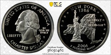 2001-S 25C New York Silver PR70DCAM