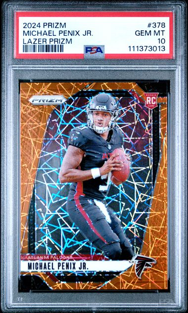 2024 Panini Prizm Michael Penix Jr. #378 (Lazer Prizm) Gem Mt 10 front