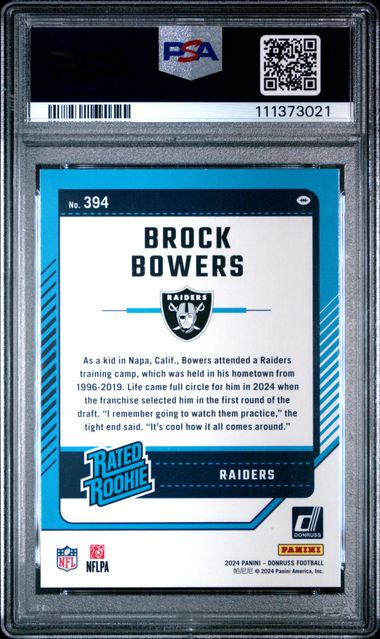 2024 Panini Donruss Brock Bowers #394 Mint 9 back