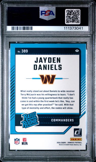 2024 Panini Donruss Jayden Daniels #389 Mint 9 back