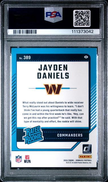 2024 Panini Donruss Jayden Daniels #389 Mint 9 back