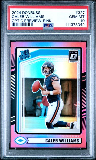 2024 Panini Donruss Caleb Williams #327 (Optic Preview-Pink) Gem Mt 10 front