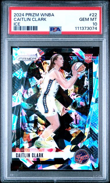 2024 Panini Prizm Wnba Caitlin Clark #22 (Ice) Gem Mt 10 front