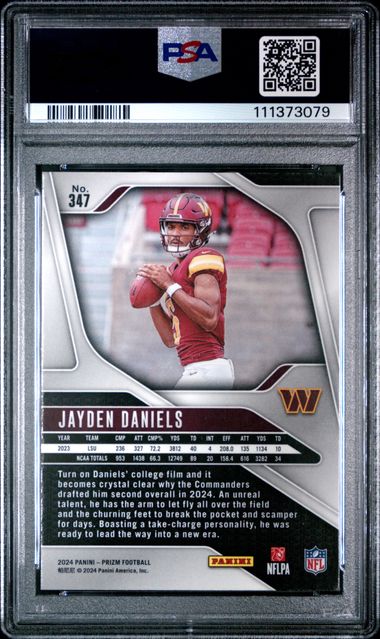 2024 Panini Prizm Jayden Daniels #347 Mint 9 back
