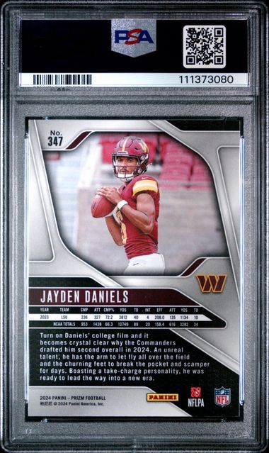 2024 Panini Prizm Jayden Daniels #347 Gem Mt 10 back