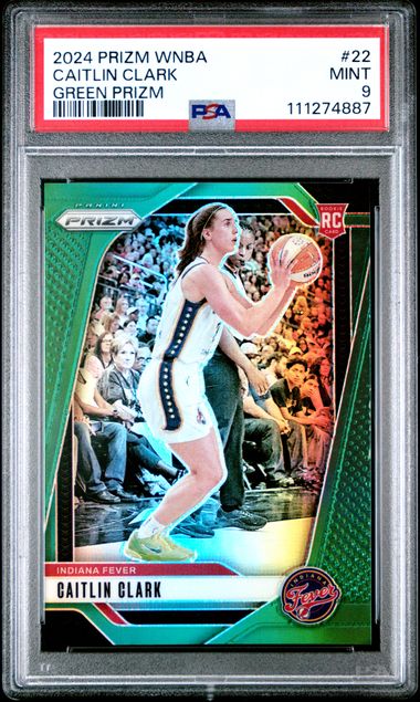 2024 Panini Prizm Wnba Caitlin Clark #22 (Green Prizm) Mint 9 front