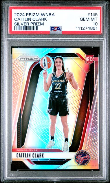 2024 Panini Prizm Wnba Caitlin Clark #145 (Silver Prizm) Gem Mt 10 front