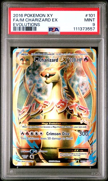 M Charizard EX, PSA 9 slab front