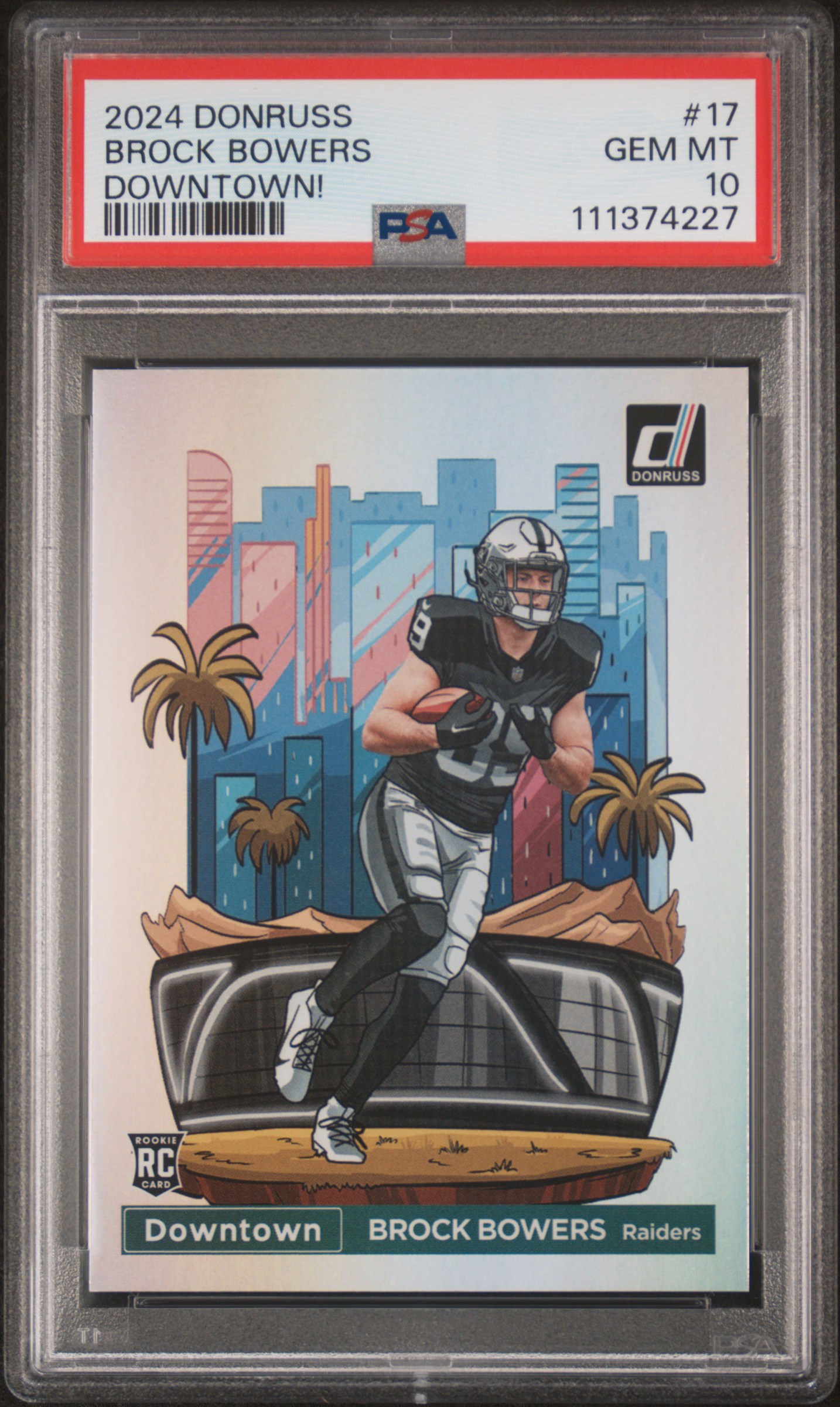 2024 Panini Donruss Downtown! Brock Bowers #17 Gem Mt 10 back