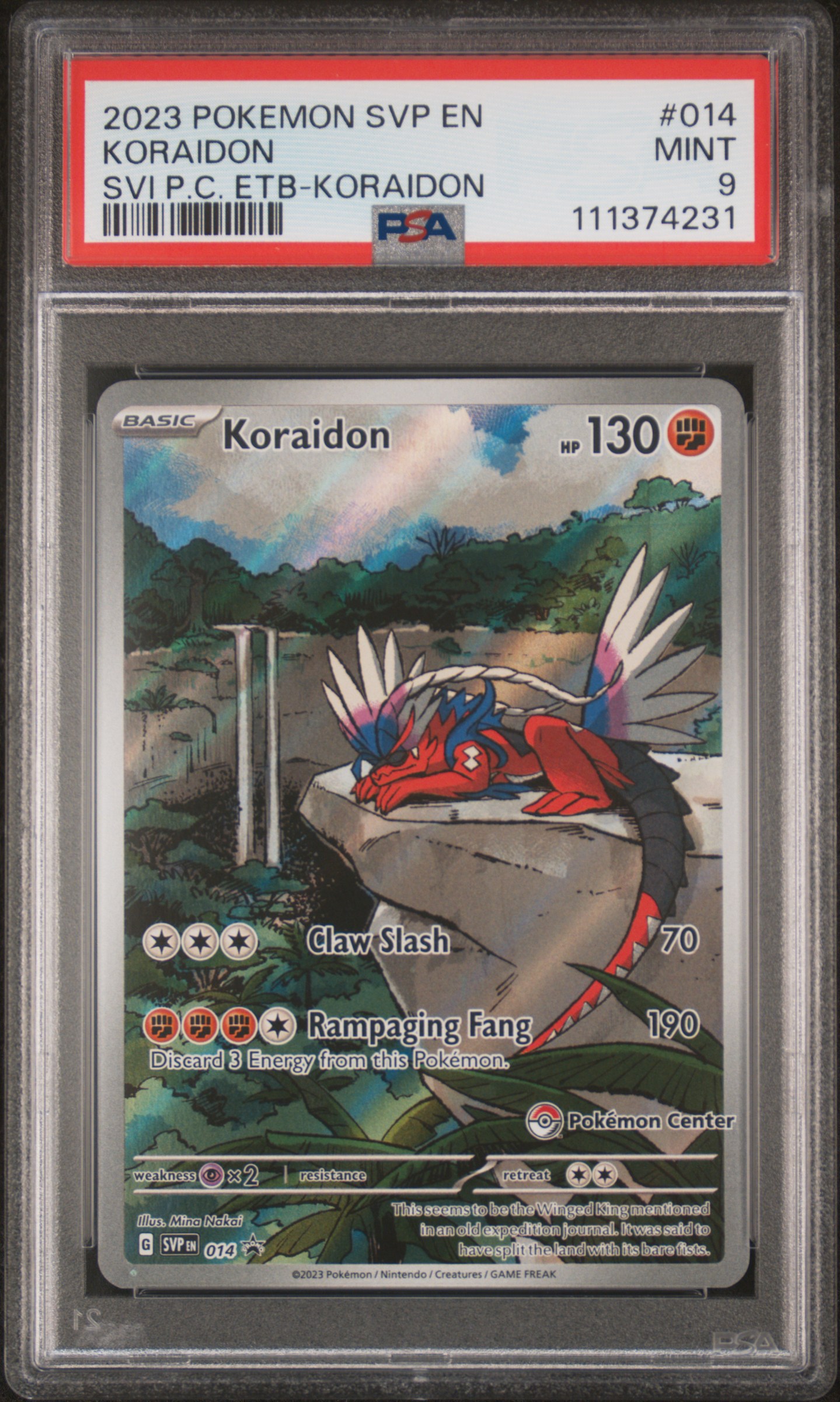 2023 Pokemon Svp En-Sv Black Star Promo Koraidon #014 (Svi P. C. Etb-Koraidon) Mint 9 back