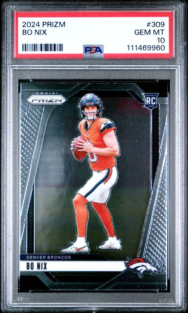 2024 Panini Prizm Bo Nix #309 Gem Mt 10 front
