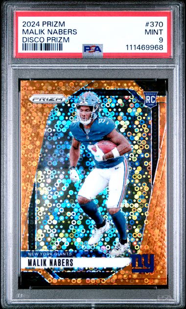 2024 Panini Prizm Malik Nabers #370 (Disco Prizm) Mint 9 front