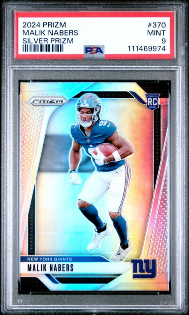 2024 Panini Prizm Malik Nabers #370 (Silver Prizm) Mint 9 front